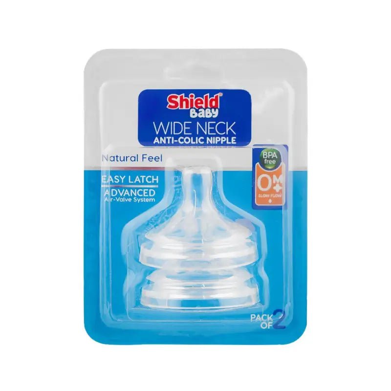 SHIELD BABY WIDE NECK NIPPLE 0M+ PACK OF 2 1S